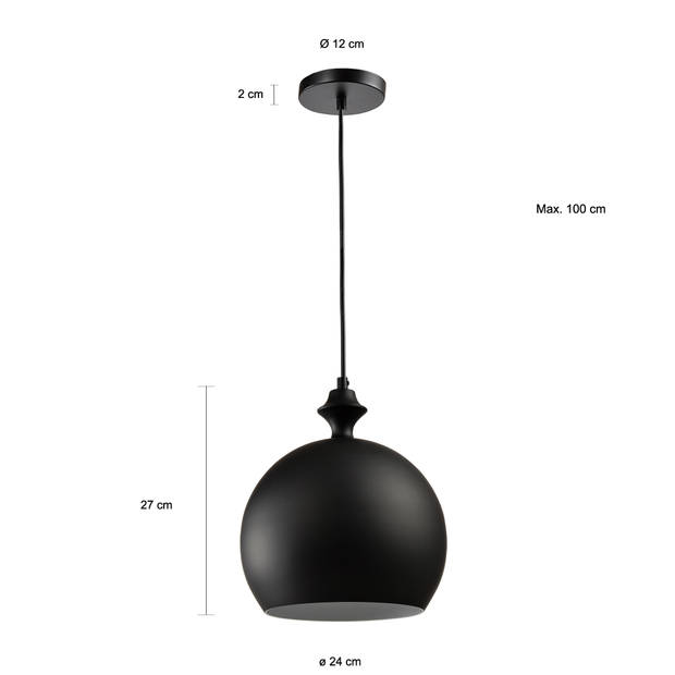QUVIO Hanglamp rond zwart - QUV5109L-BLACK