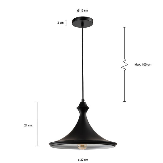 QUVIO Hanglamp rond zwart - QUV5105L-BLACK