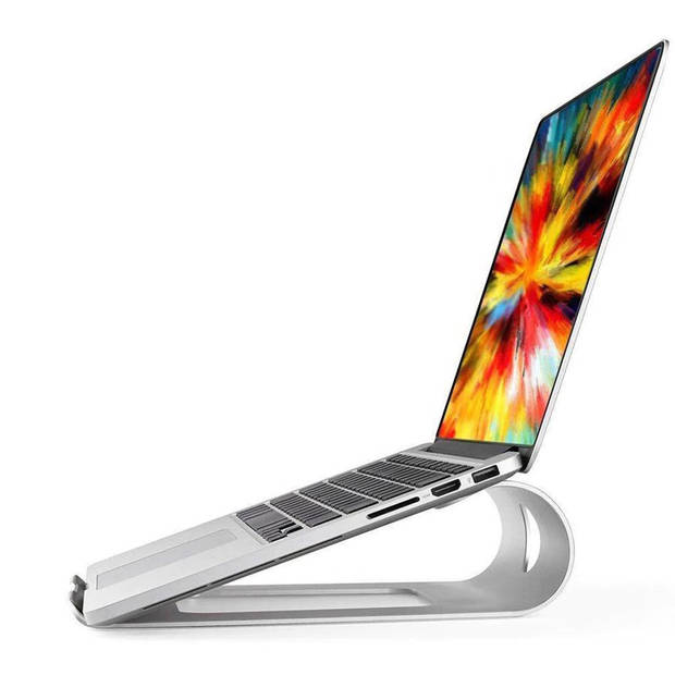 QUVIO Aluminium laptop standaard - Zilver - Klein