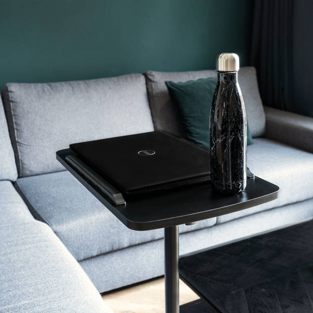 QUVIO Verstelbare laptop bijzet tafel - Zwart