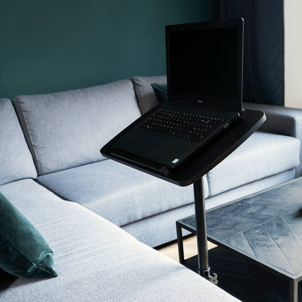 QUVIO Verstelbare laptop bijzet tafel - Zwart