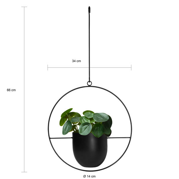 QUVIO Hangende bloempot metaal - Zwart