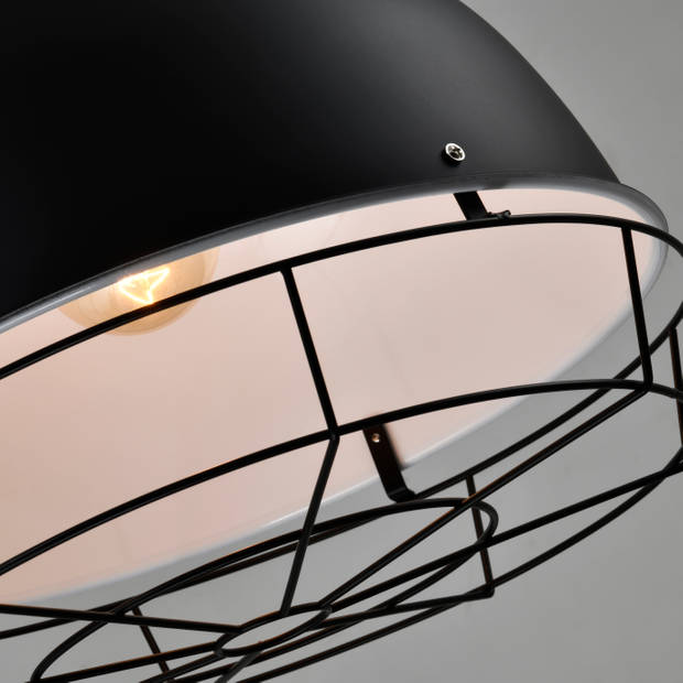 QUVIO Hanglamp rond met metal frame zwart - QUV5131L-BLACK