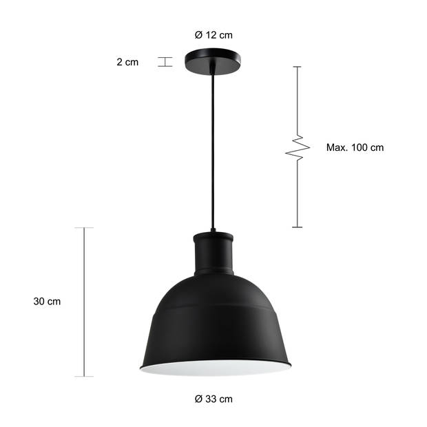 QUVIO Hanglamp rond zwart - QUV5121L-BLACK