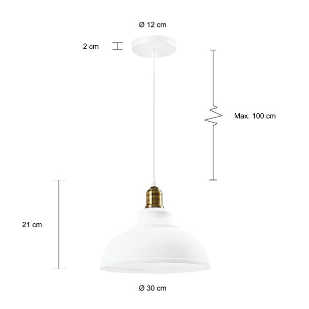QUVIO Hanglamp rond wit - QUV5126L-WHITE