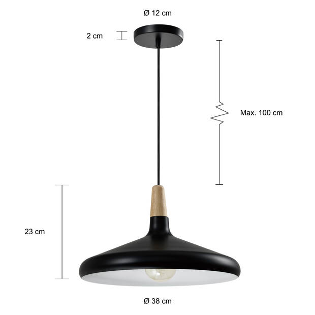 QUVIO Hanglamp rond zwart - QUV5132L-BLACK