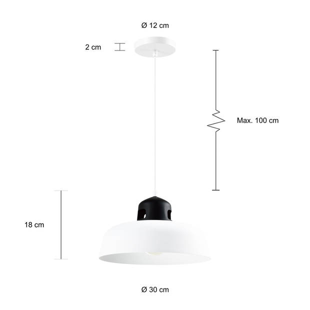 QUVIO Hanglamp rond wit - QUV5139L-WHITE