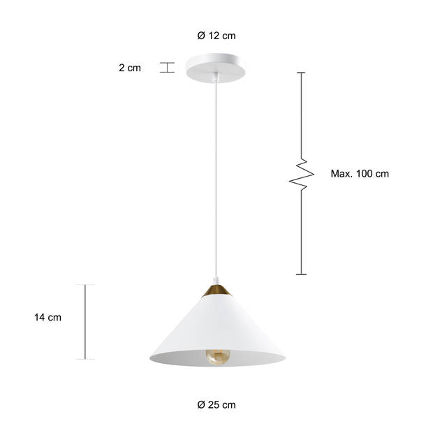 QUVIO Hanglamp rond wit - QUV5140L-WHITE