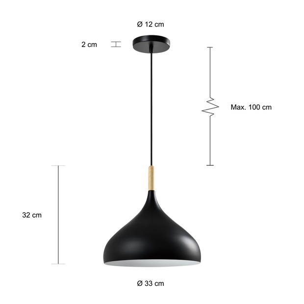 QUVIO Hanglamp rond zwart - QUV5129L-BLACK