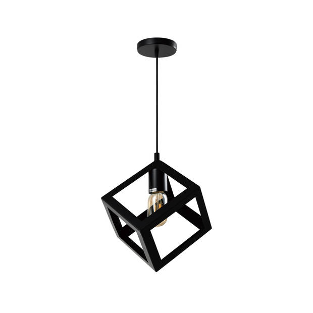 QUVIO Hanglamp met metalen frame vierkant zwart - QUV5150L-BLACK