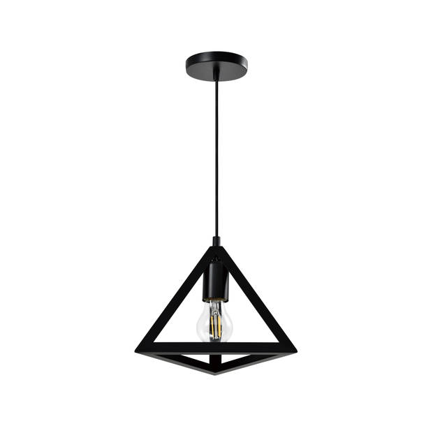 QUVIO Hanglamp met metalen frame driehoek zwart - QUV5151L-BLACK