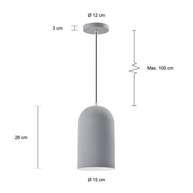 QUVIO Hanglamp langwerpig grijs - QUV5175L-GREY
