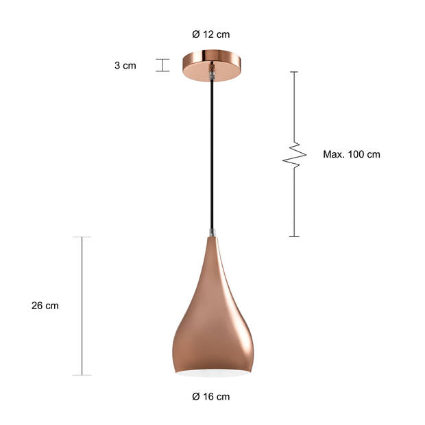 QUVIO Hanglamp langwerpig rosegoud - QUV5174L-ROSEGOLD