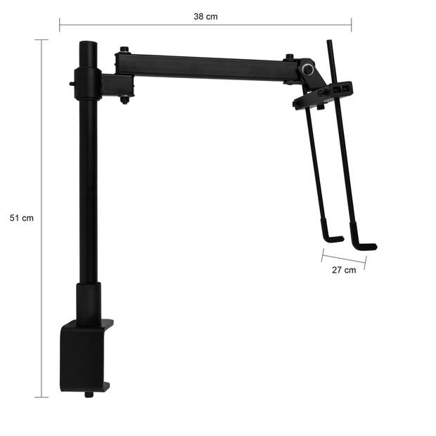 QUVIO Schermhouder enkele arm - Zwart