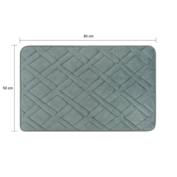 QUVIO Badmat met ruit patroon, 50x80cm - Grijs