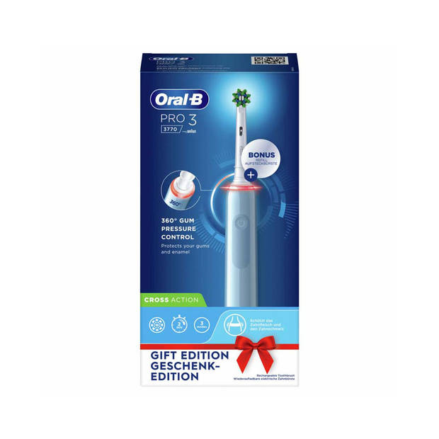 Oral-B elektrische tandenborstedl Pro 3 blauw - incl. extra opzetborstel