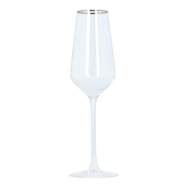 4goodz Alvito Champagne Flutes 6 stuks inhoud 21 cl met Zilveren Rand