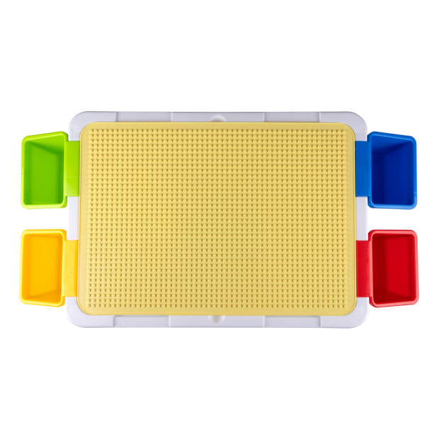 Eddy Toys 300-Delige Set Speelgoed - Speeltafel: 48 x 35 x 31 Cm - 291 Bouwblokken - Opbergruimte - Plastic