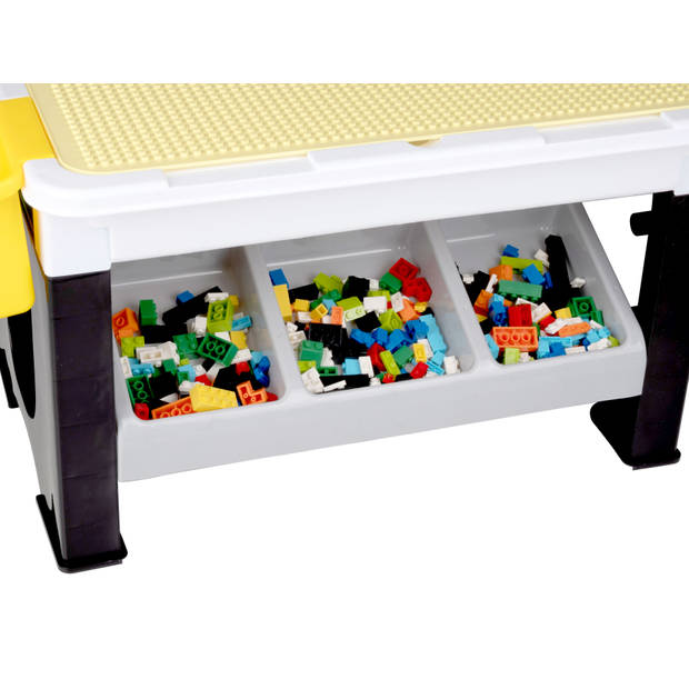 Eddy Toys 300-Delige Set Speelgoed - Speeltafel: 48 x 35 x 31 Cm - 291 Bouwblokken - Opbergruimte - Plastic