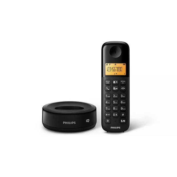 Philips Draadloze telefoon - D1651B/01 - DECT - Huistelefoon - Vaste Lijn - Nummerherkenning - Storingsvrij bereik