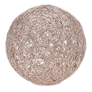 Verlichte decoratie bol metallic goud 20 cm met 20 warm witte lampjes - kerstverlichting figuur