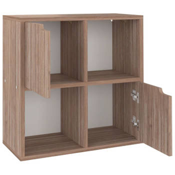 vidaXL Boekenkast 60x27,5x59,5 cm bewerkt hout grijs sonoma eikenkleur