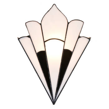 Clayre & Eef Cremekleurige Wandlamp Tiffany 36*3*21 cm 5LL-6122