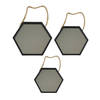 Orange85 Spiegel - Hexagon - Set 3 Delen - Zwart glas - Touw