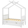 vidaXL Kinderbedframe met lade massief grenenhout 70x140 cm wit