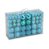 100x stuks kunststof kerstballen turquoise blauw 3, 4 en 6 cm - Kerstbal