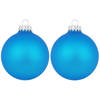18x Matte intens blauwe kerstballen van glas 7 cm - Kerstbal
