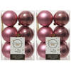 96x Kunststof kerstballen glanzend/mat oud roze 6 cm kerstboom versiering/decoratie - Kerstbal