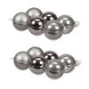 12x stuks glazen kerstballen titanium grijs 8 cm mat/glans - Kerstbal