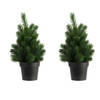 2x stuks kunstboom/kunst kerstboom groen 22 cm - Kunstkerstboom