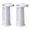 2x stuks zeep/geldispensers met sensor wit 330 ml - Zeeppompjes