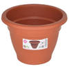 Terra cotta kleur ronde plantenpot/bloempot kunststof diameter 14 cm - Plantenpotten