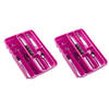 2x stuks bestekbakken/bestekhouders 2 lagen roze L40 x B30 x H7 cm - Bestekbakken