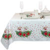 Kerst tafelkleed wit met rendier kerstprint 150 x 200 cm - Tafellakens