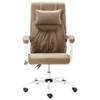 The Living Store Ergonomische kantoorstoel - 60 x 64 cm - Massagepunt - Nekkussen - Verstelbaar - Taupe