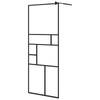 vidaXL Inloopdouchewand 80x195 cm ESG-glas transparant en zwart