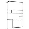 vidaXL Inloopdouchewand 115x195 cm ESG-glas transparant en zwart