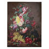 Clayre & Eef Schilderij 60x80 cm Rood Groen Canvas Bloemen Canvas schilderij Rood Canvas schilderij