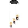 LED Hanglamp - Trion Roba - E27 Fitting - 3-lichts - Rond - Mat Goud - Aluminium