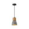 QUVIO Hanglamp langwerpig beton met hout grijs - QUV5144L-GREY