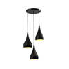 QUVIO Hanglamp glas 3-lichts rond zwart - QUV5130L-BLACK