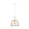 QUVIO Hanglamp langwerpig wit met rosegoud frame - QUV5179L-WHITE