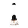 QUVIO Hanglamp langwerpig zwart met rosegoud frame - QUV5179L-BLACK