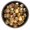 37x stuks kunststof kerstballen goud 6 cm glans/mat/glitter mix - Kerstbal
