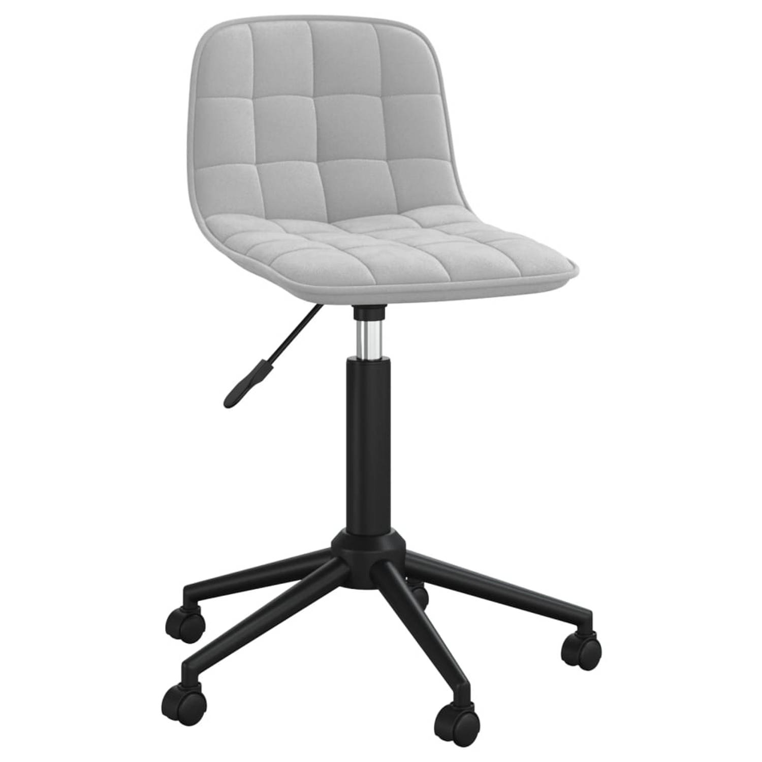 The Living Store Draaibare Eetkamerstoelen - Fluweel - Lichtgrijs - 42.5 x 45 x (69-80.5) cm