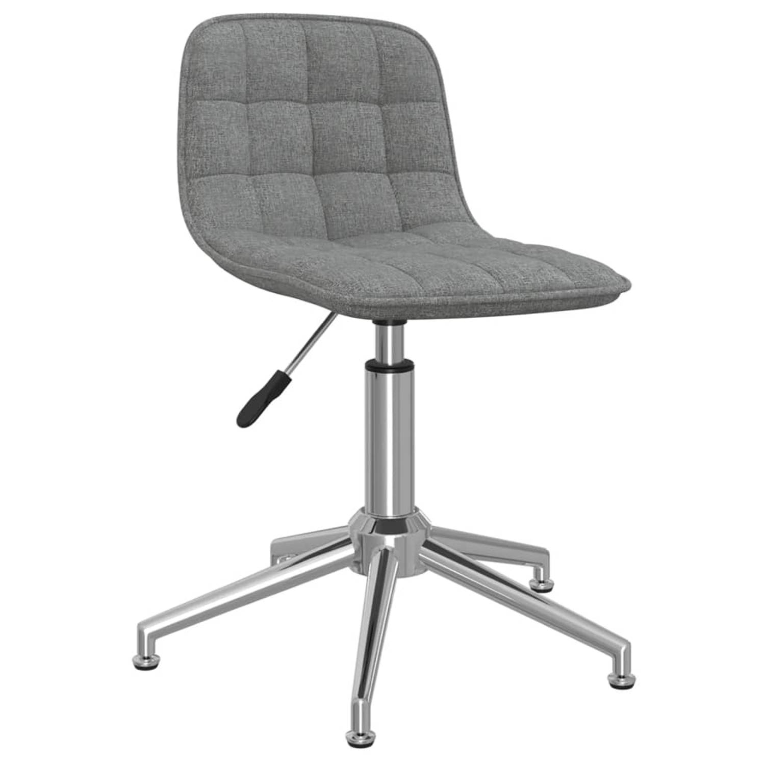 The Living Store Eetkamerstoelen - Draaibaar - Lichtgrijs - 42.5 x 45 x (68-82.5) cm - Verchroomd staal en stof